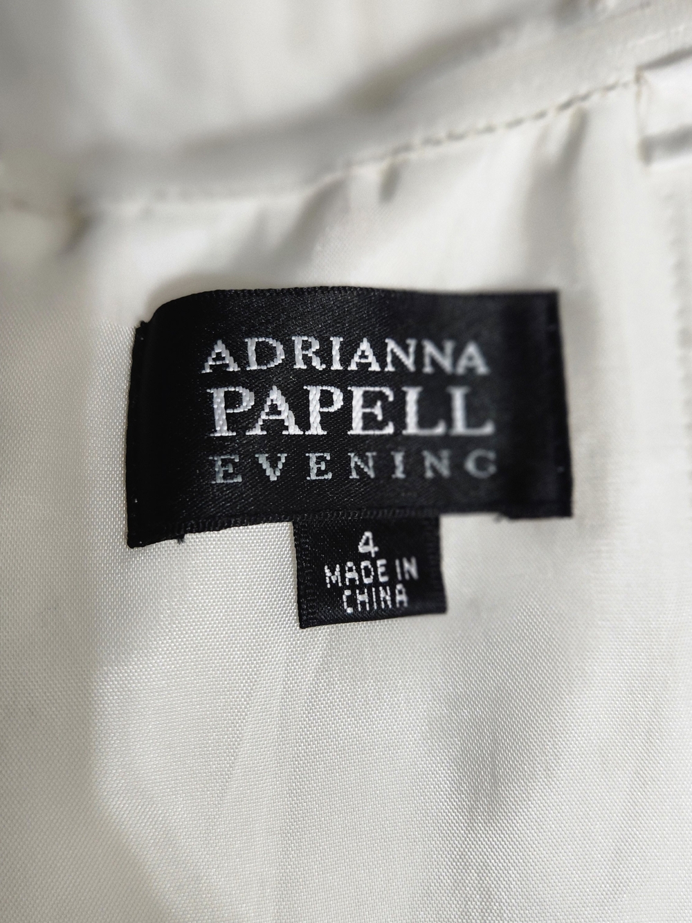 Adrianna Papell White Strapless Rosette Ball Gown with Jeweled Belt - Picture 6 of 10